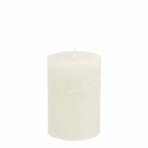Article Bougies de couleur unie blanc 70x100mm 4 pcs