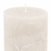 Article Bougies de couleur unie blanc 70x120mm 4 pcs