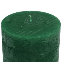 Article Bougies unies vert foncé 50x100mm 4 pcs