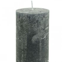 Article Bougies colorées unies bougies pilier anthracite 50×100mm 4pcs