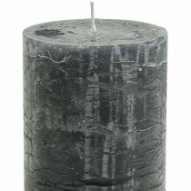 Article Bougies colorées unies bougies pilier anthracite 70×120mm 4pcs