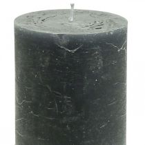 Article Bougies de couleur unie bougies pilier anthracite 70×80mm 4 pcs