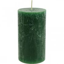 Article Bougies de couleur unie Bougies pilier vert foncé 60×110mm 4pcs