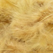 Article Plumes véritables pour loisirs créatifs, jaune clair, 5 à 10 cm, 20 g