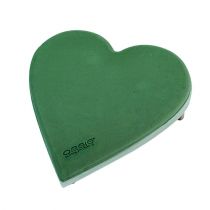 Coeur en mousse florale avec système de clic plug taille vert 20cm 2pcs