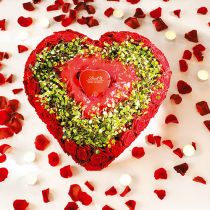 Article Coeur en mousse florale avec système de clic matériel enfichable vert 20cm 2 pièces