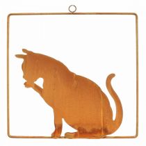 Décoration patine chat décoration rouille à suspendre 24,5cm