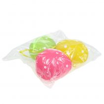 Article Oeuf en plastique coloré 15cm à suspendre 3 pcs