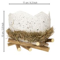 Article Bol nid de Pâques en forme d'œuf pour décoration printanière, 11 cm, lot de 4