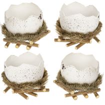 Article Bol nid de Pâques en forme d'œuf pour décoration printanière, 11 cm, lot de 4