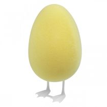 Article Oeuf décoratif avec pattes jaune décoration de table Oeuf figure décorative de Pâques H25cm