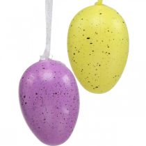 Oeuf de Pâques à suspendre oeuf en plastique coloris assortis H6cm 12 pièces