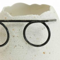 Oeuf avec verres vase décoratif blanc décoration de Pâques Ø7.5cm H9cm 6 pièces