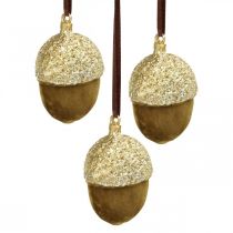 Article Glands à suspendre, Avent, décoration d&#39;arbre, décoration d&#39;automne H6,5cm Ø4cm 6 pcs