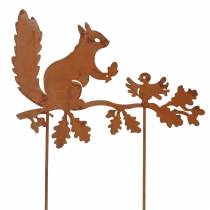 Article Piquets de jardin écureuil sur branche métal patiné H42cm 3pcs