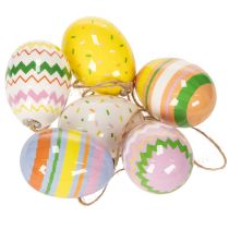 Article Décorations d'œufs de Pâques, idéales pour décorer le sapin et les branches, 6 cm, lot de 12.