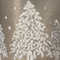Article Seau décoratif avec sapins et poignée en bois, 13 cm
