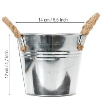 Article Seau avec anses en corde Ø14cm H12cm