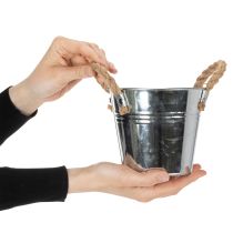 Article Seau avec anses en corde Ø14cm H12cm