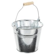 Article Seau Ø14 cm H12 cm, lot de 6. Zinc brillant.