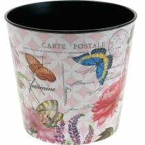 Jardinière motif fleur en plastique Ø17 × H15.5cm pot de fleur
