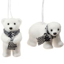 Article Décoration ours polaire à suspendre figurines de décoration d&#39;hiver 11×7cm 4 pcs