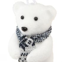 Article Décoration ours polaire à suspendre figurines de décoration d&#39;hiver 11×7cm 4 pcs
