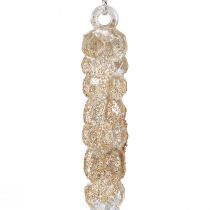 Article Glaçons décoratifs à suspendre, paillettes champagne 14,5 cm, 4 pièces