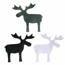 Article Décoration à disperser rennes noir, argent, gris foncé assorti 4cm 72 pcs