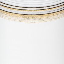Article Ruban moiré élégant pour couronne, 125 mm, blanc avec bordure dorée - Ruban décoratif de haute qualité pour l'art floral et les célébrations