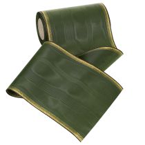 Article Ruban élégant en moire, 175 mm, vert foncé avec bordure perlée et tissage taffetas pour les occasions festives