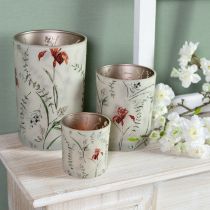 Article Élégant bougeoir à motif floral pour une décoration harmonieuse, 12,5 cm, lot de 2
