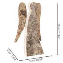 Article Figurine d'ange en bois et écorce de bouleau, 30 cm