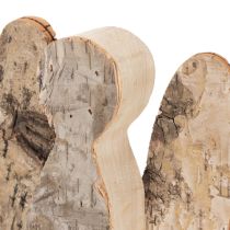 Article Figurine d'ange en bois et écorce de bouleau, 30 cm