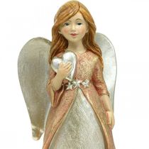 Article Figurine d&#39;ange ange gardien ange de Noël avec coeur H19cm 2pcs