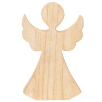Article Ange décoratif en bois clair naturel, décoration de Noël, 30 cm