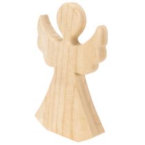 Article Ange décoratif en bois clair naturel, décoration de Noël, 30 cm