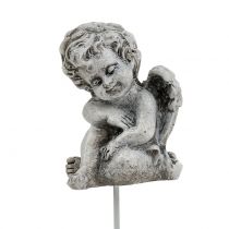 Article Ange gris Décoration funéraire sur pique 5-5,5cm 8 pièces
