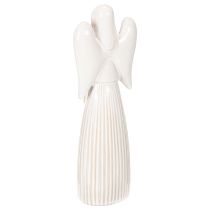 Article Figurine d'ange ornée d'un cœur, couleur blanc crème, 23 cm