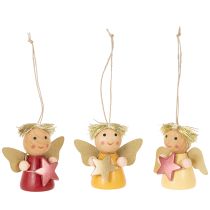 Article Pendentif décoratif ange avec étoile à suspendre, 5 cm, lot de 9