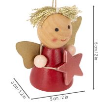 Article Pendentif décoratif ange avec étoile à suspendre, 5 cm, lot de 9