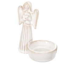 Article Bol décoratif en forme d'ange avec petite figurine et porte-bougie chauffe-plat rond, 10 cm, lot de 3