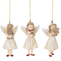 Article Anges décoratifs pour sapin de Noël, style vintage, 10 cm, lot de 3