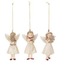 Article Anges décoratifs pour sapin de Noël, style vintage, 10 cm, lot de 3