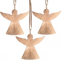 Anges à accrocher, Décorations de l&#39;Avent, décorations métalliques couleur cuivre 9 × 10cm 3pcs