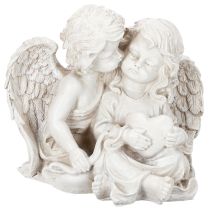 Article Décoration d'anges pour enfants, couple d'anges avec sculpture de cœur, 24 cm