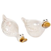 Article Figurines de canards en céramique, 13 cm, lot de 2, pour la décoration de la maison et du jardin.