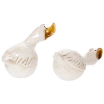 Article Figurine décorative de canard en céramique, 13 cm, lot de 2, idéale pour attirer tous les regards dans votre salon.