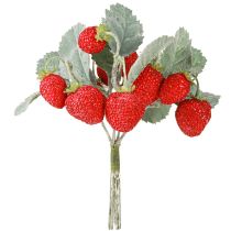 Article Fraises artificielles, lot de 6 - Un objet décoratif durable, 23 cm