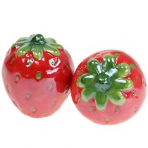 Fraise en céramique Ø5cm H6cm 3pcs